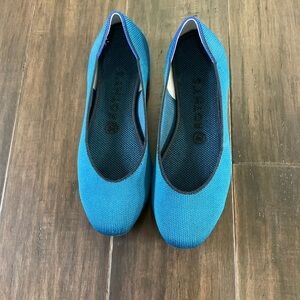 Rothy's The Square Pacific Blue Knit Fabric Ballet Comfort Flats Size 7